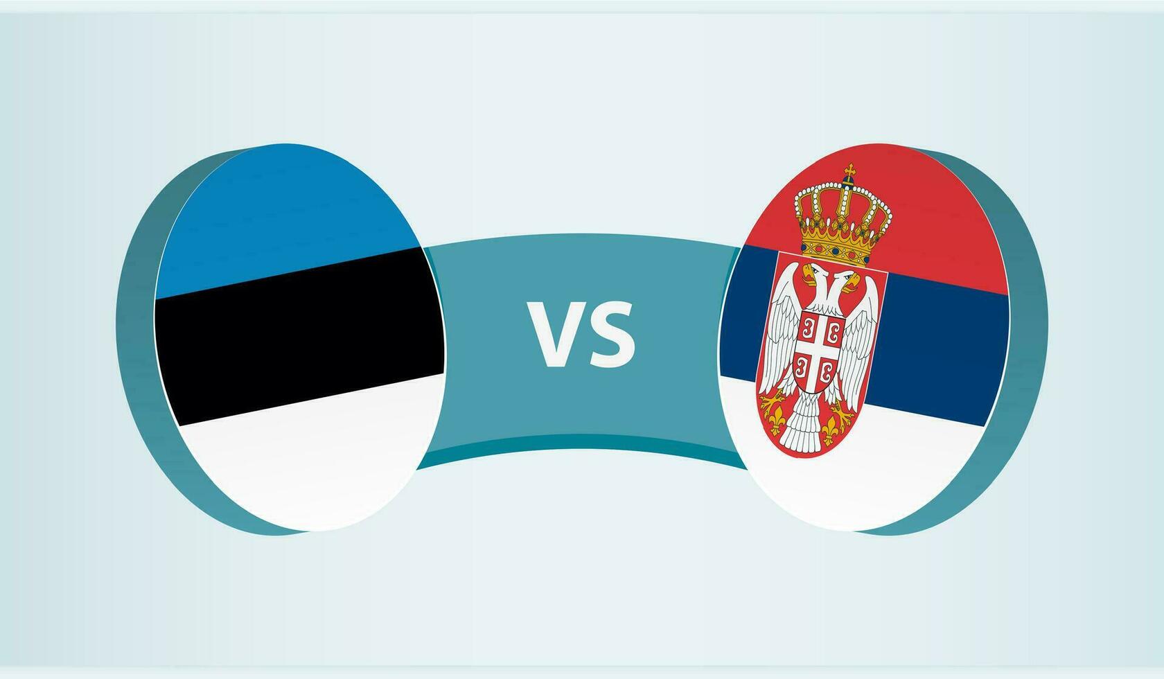 Estônia versus Sérvia, equipe Esportes concorrência conceito. vetor