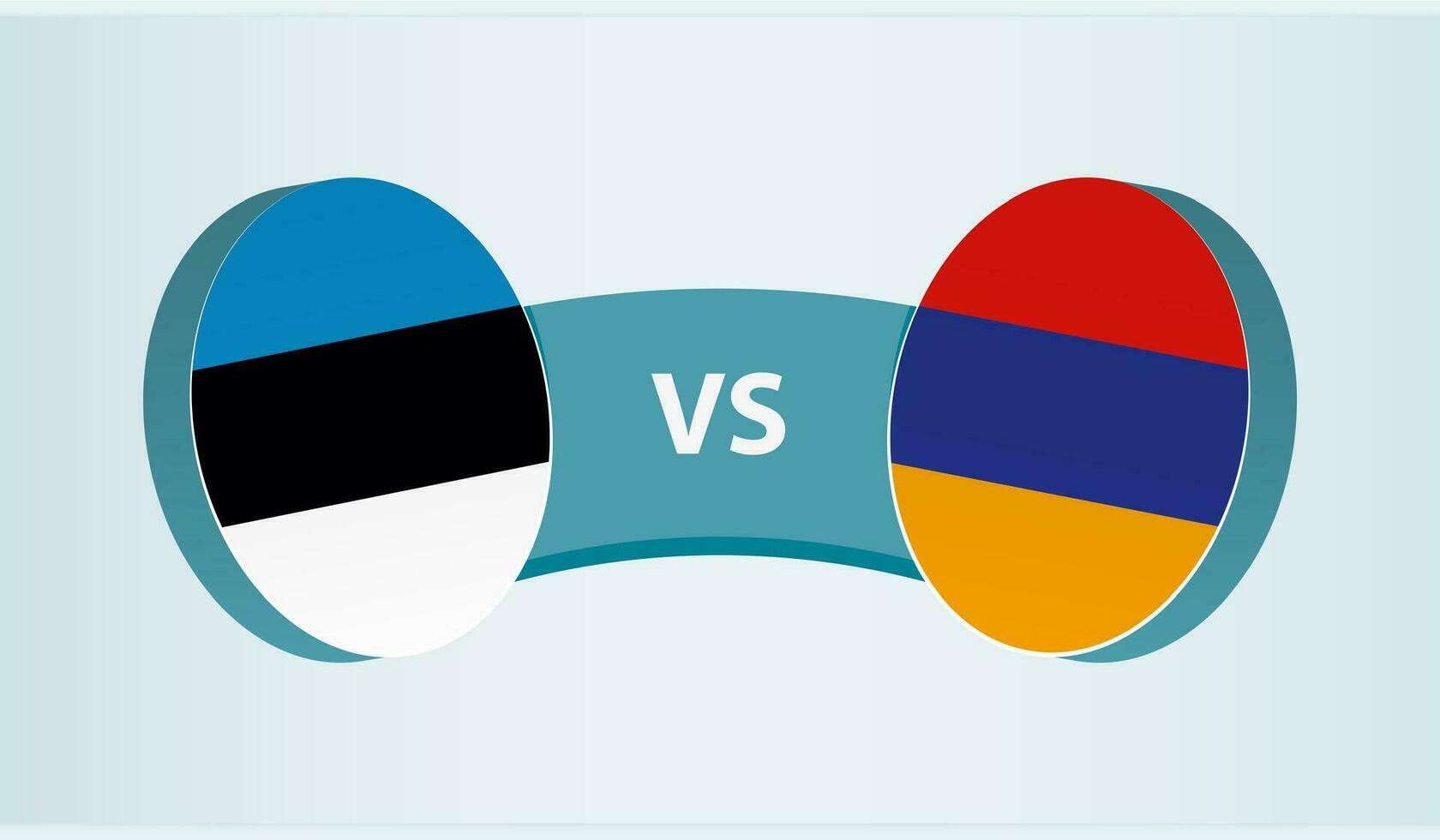 Estônia versus Armênia, equipe Esportes concorrência conceito. vetor