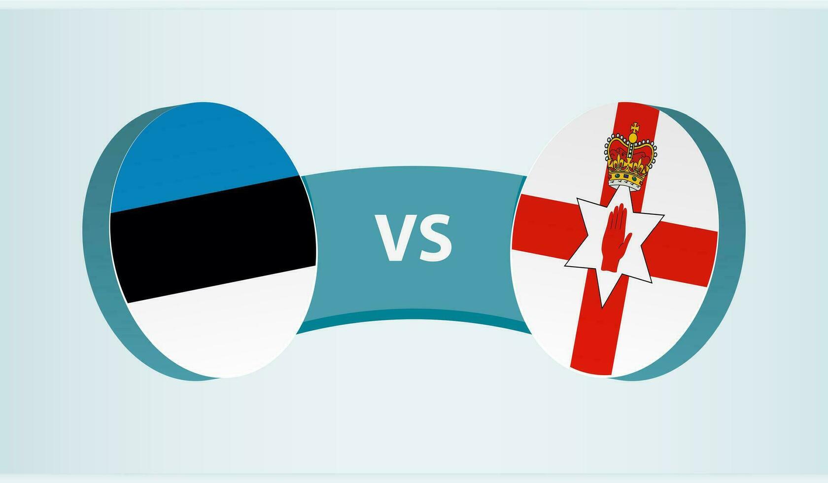 Estônia versus norte Irlanda, equipe Esportes concorrência conceito. vetor