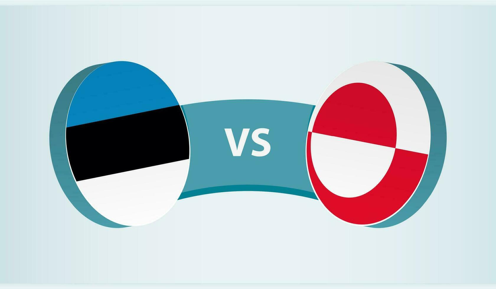 Estônia versus Groenlândia, equipe Esportes concorrência conceito. vetor
