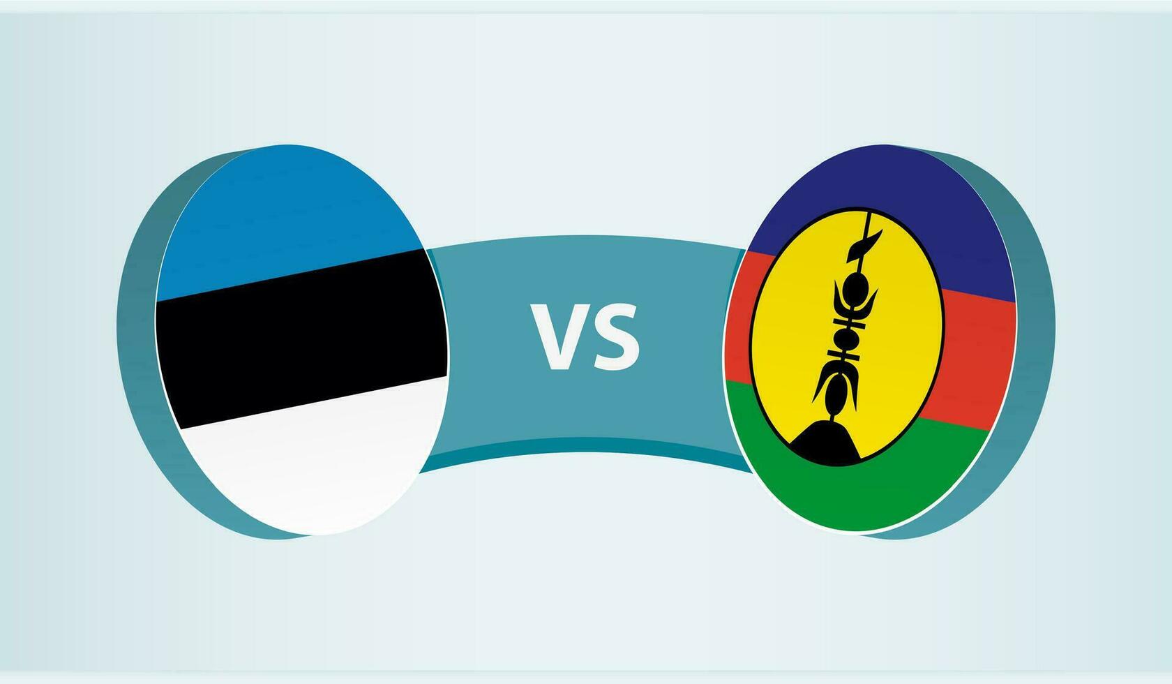 Estônia versus Novo Caledônia, equipe Esportes concorrência conceito. vetor