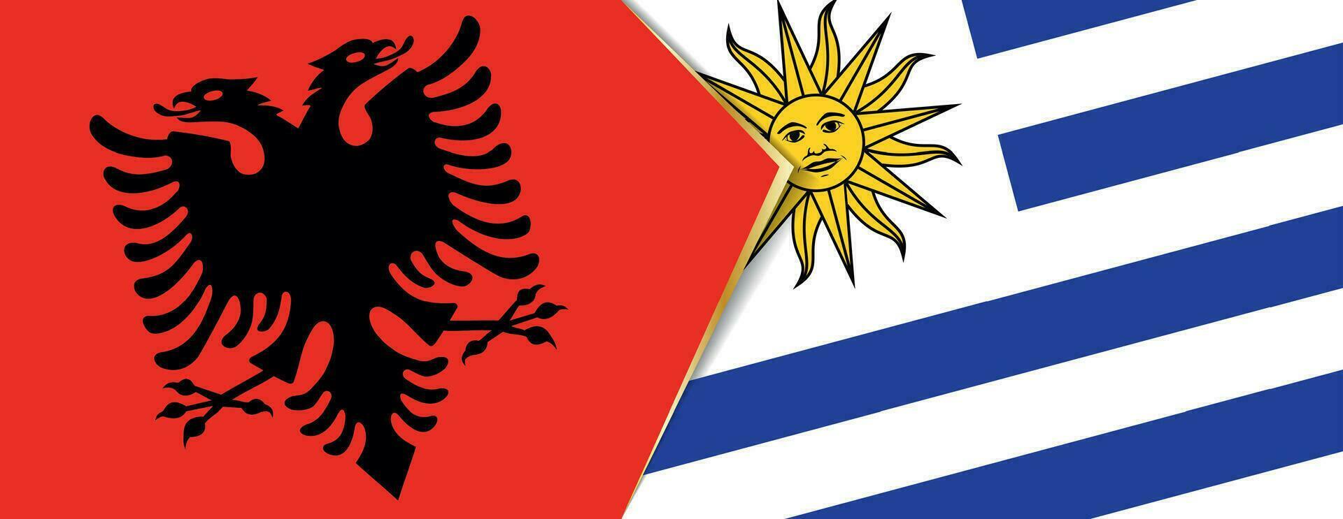 Albânia e Uruguai bandeiras, dois vetor bandeiras.