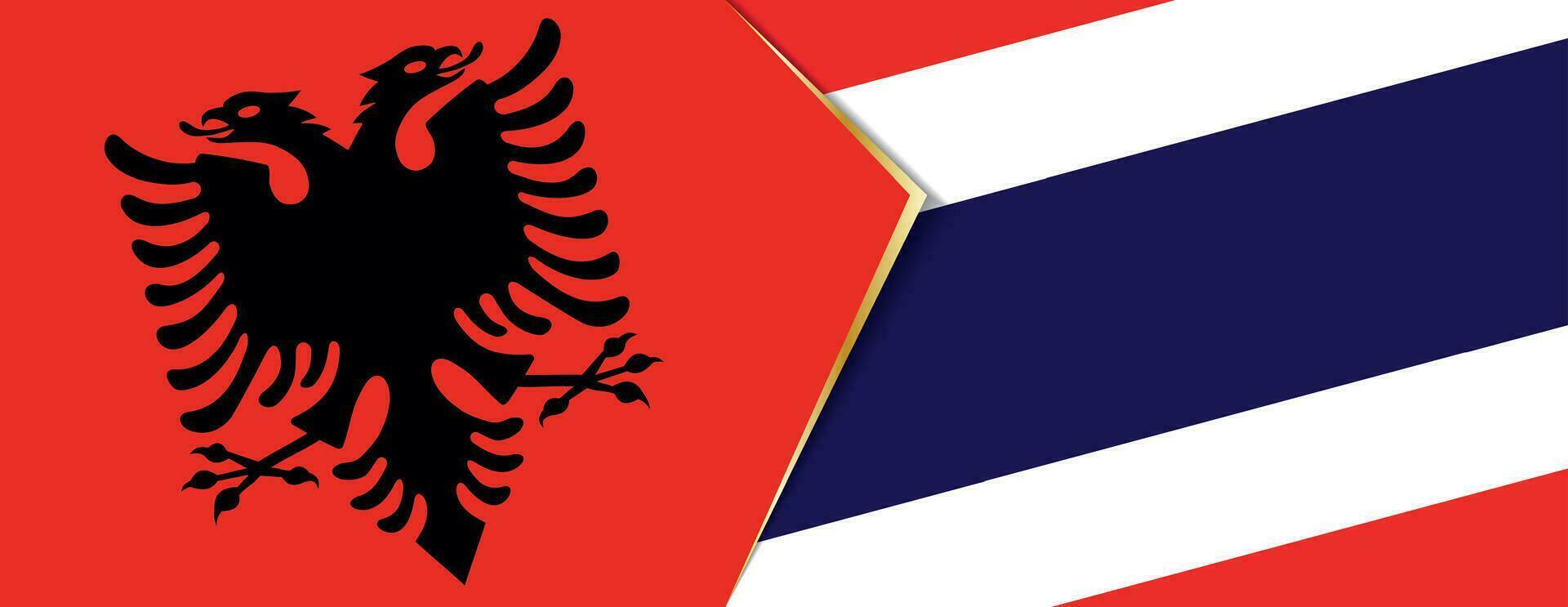 Albânia e Tailândia bandeiras, dois vetor bandeiras.
