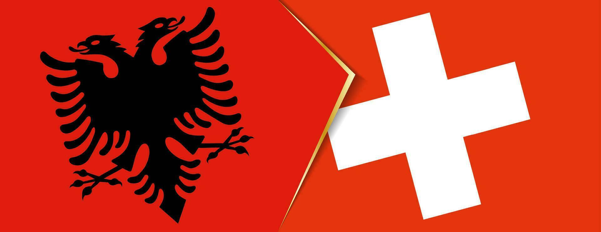 Albânia e Suíça bandeiras, dois vetor bandeiras.