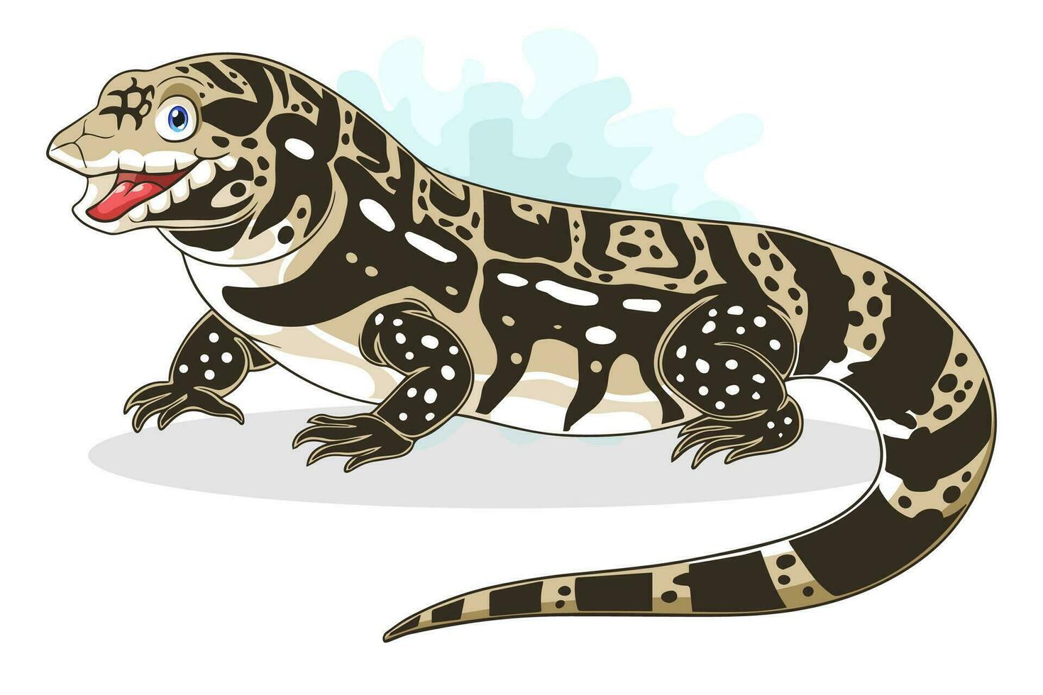 desenho animado Argentino tegu lagarto isolado em branco fundo vetor