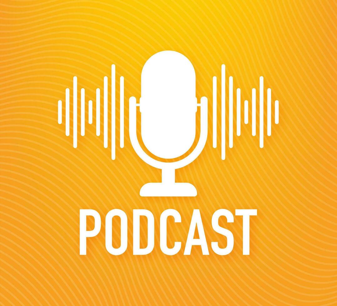 podcast. distintivo, ícone carimbo logotipo vetor estoque ilustração