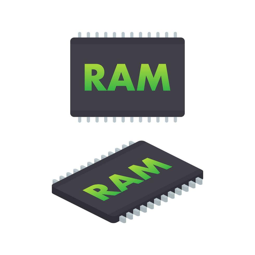 computador RAM memória. computador hardware componentes. vetor estoque ilustração