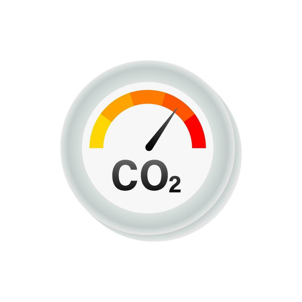 ilustração com co2 indicador. ecologia Projeto em branco fundo. vetor ilustração