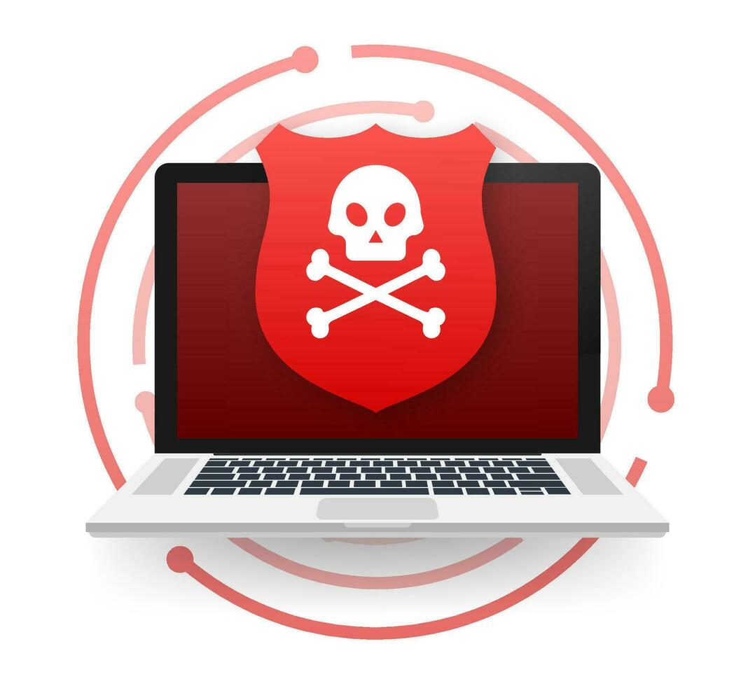 cyber ataque. dados phishing com pescaria gancho, computador portátil, Internet segurança. vetor estoque ilustração