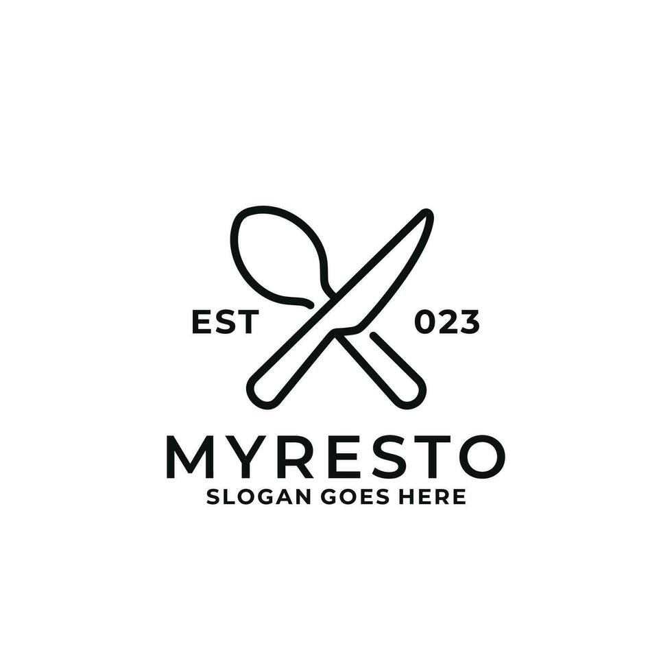 ilustração vetorial de design de logotipo de restaurante vetor