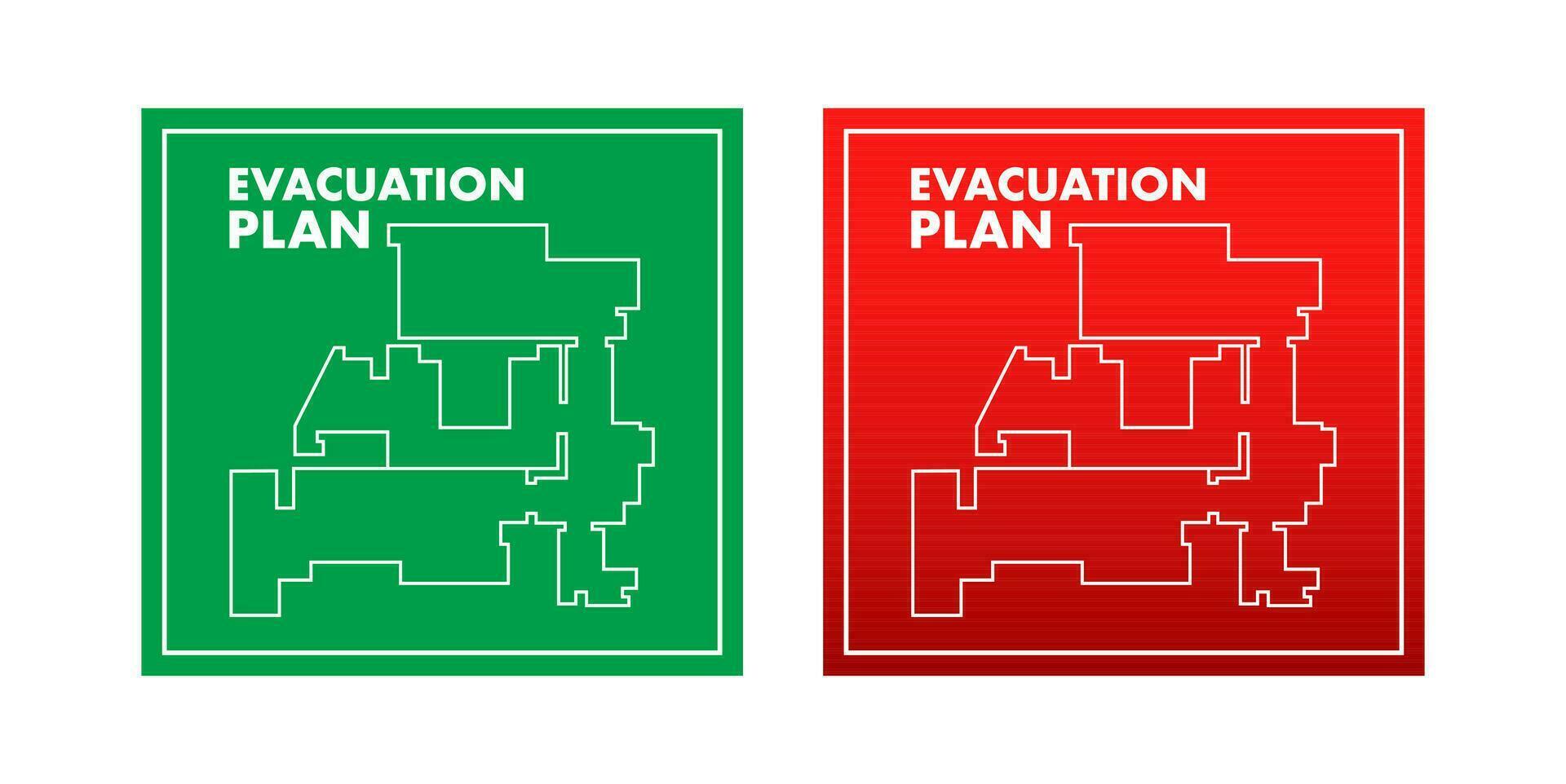 evacuação plano do a construção dentro caso do fogo. fogo segurança. vetor estoque ilustração