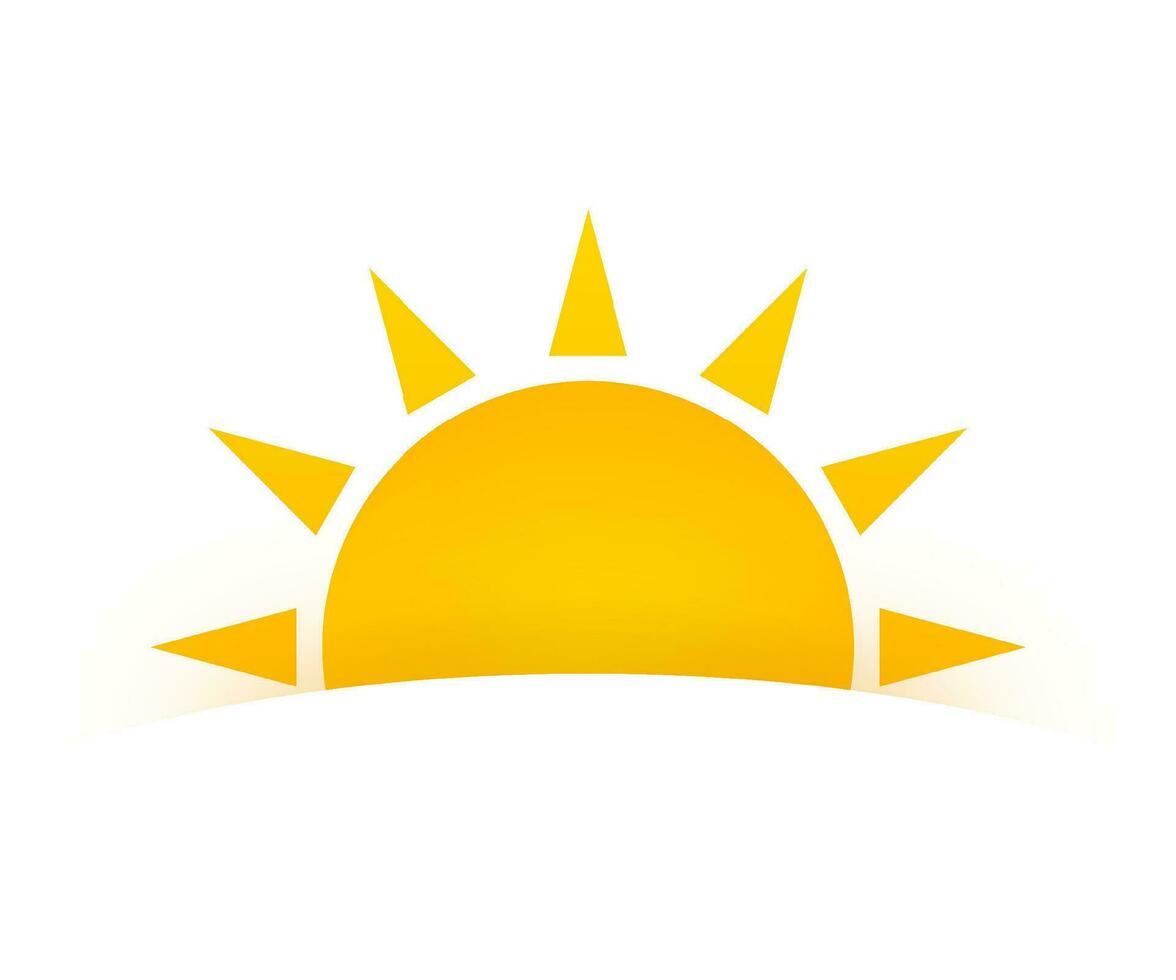 realista Sol ícone para clima Projeto em branco fundo vetor