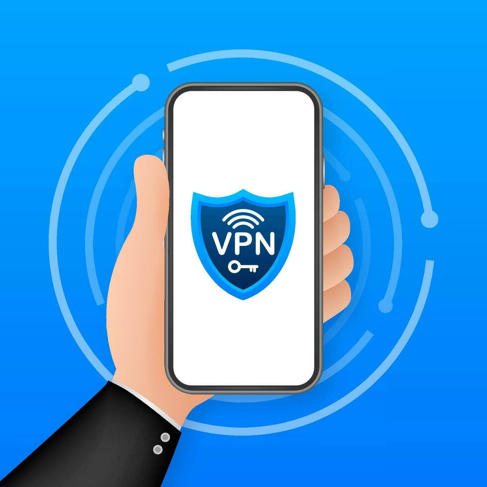 seguro vpn conexão conceito. virtual privado rede conectividade visão geral. vetor estoque ilustração