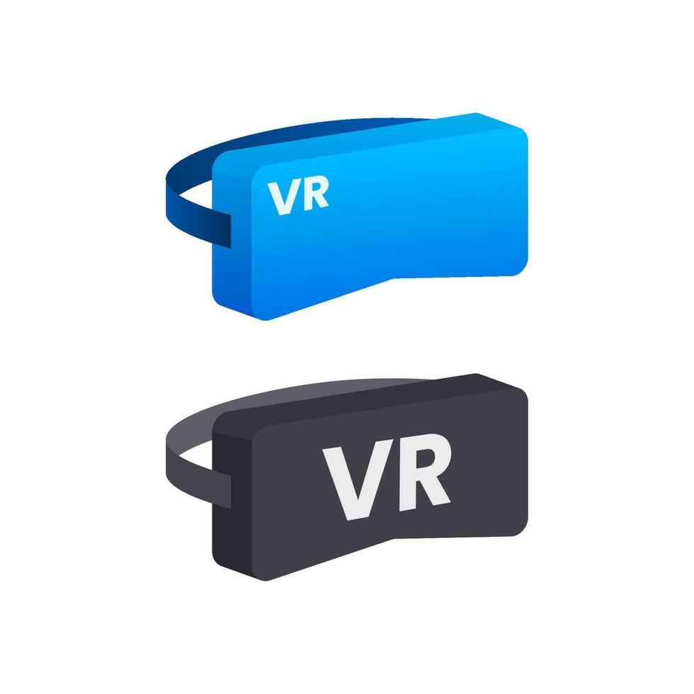 virtual realidade fone de ouvido. vr copos, ciberespaço. virtual aumentado realidade. vetor estoque ilustração