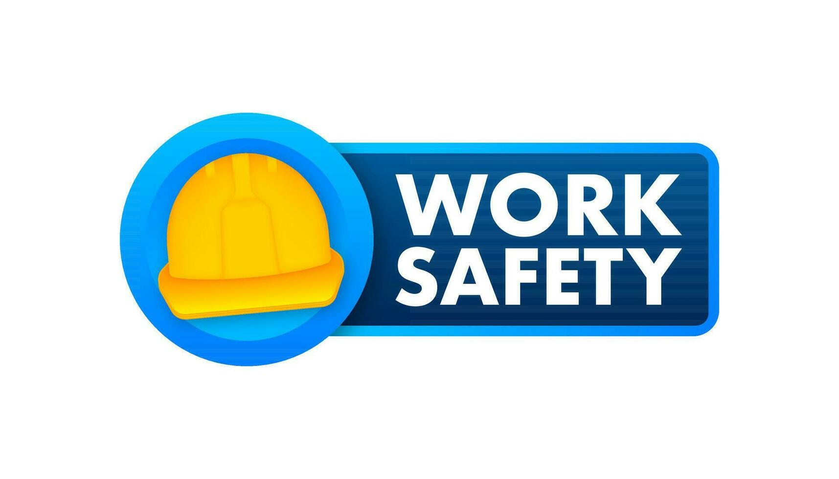 trabalhos segurança rótulo. mundo saúde dia. segurança conceito. construção trabalhador vestindo vetor