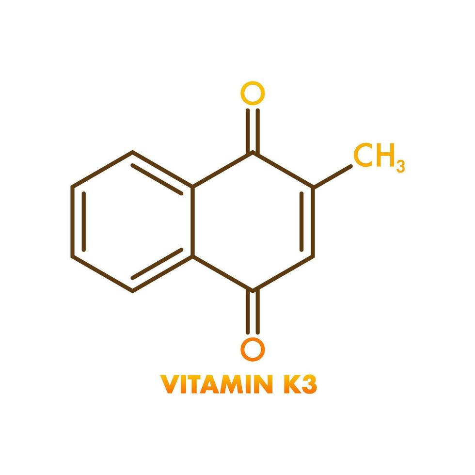 molécula tocoferol. Vitamina k3. ícone para médico Projeto vetor