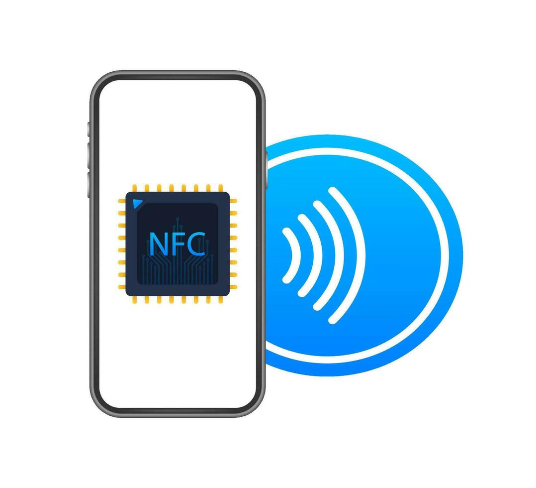 sem contato sem fio pagar placa logotipo. nfc tecnologia. vetor estoque ilustração