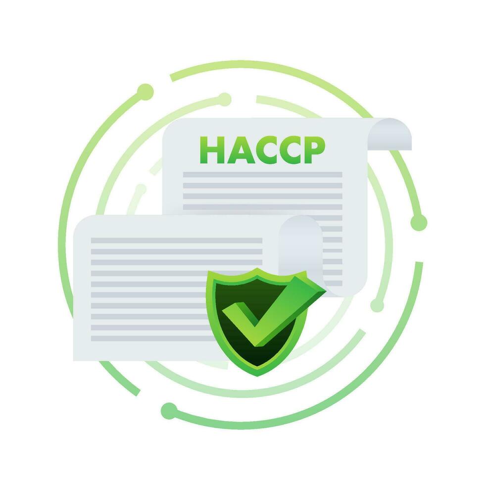 haccp certificado ícone em branco fundo. vetor estoque ilustração