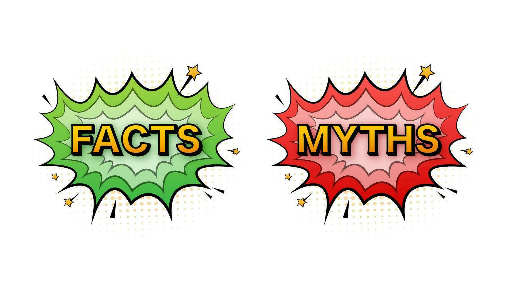 mitos fatos. fatos, ótimo Projeto para qualquer propósitos. vetor estoque ilustração