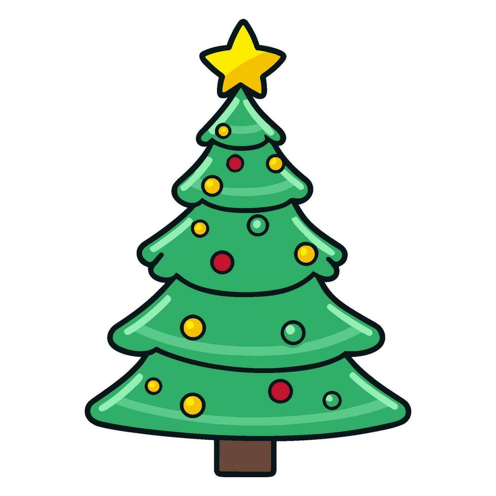 colorida Natal árvore vetor ilustração, Natal inverno árvore vetor clipart