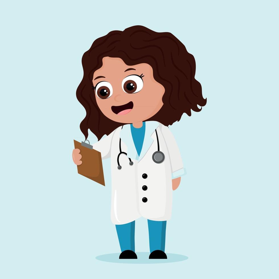 Enfermeira De Desenho Animado Presente Ilustração do Vetor - Ilustração de  doutor, feliz: 226218360