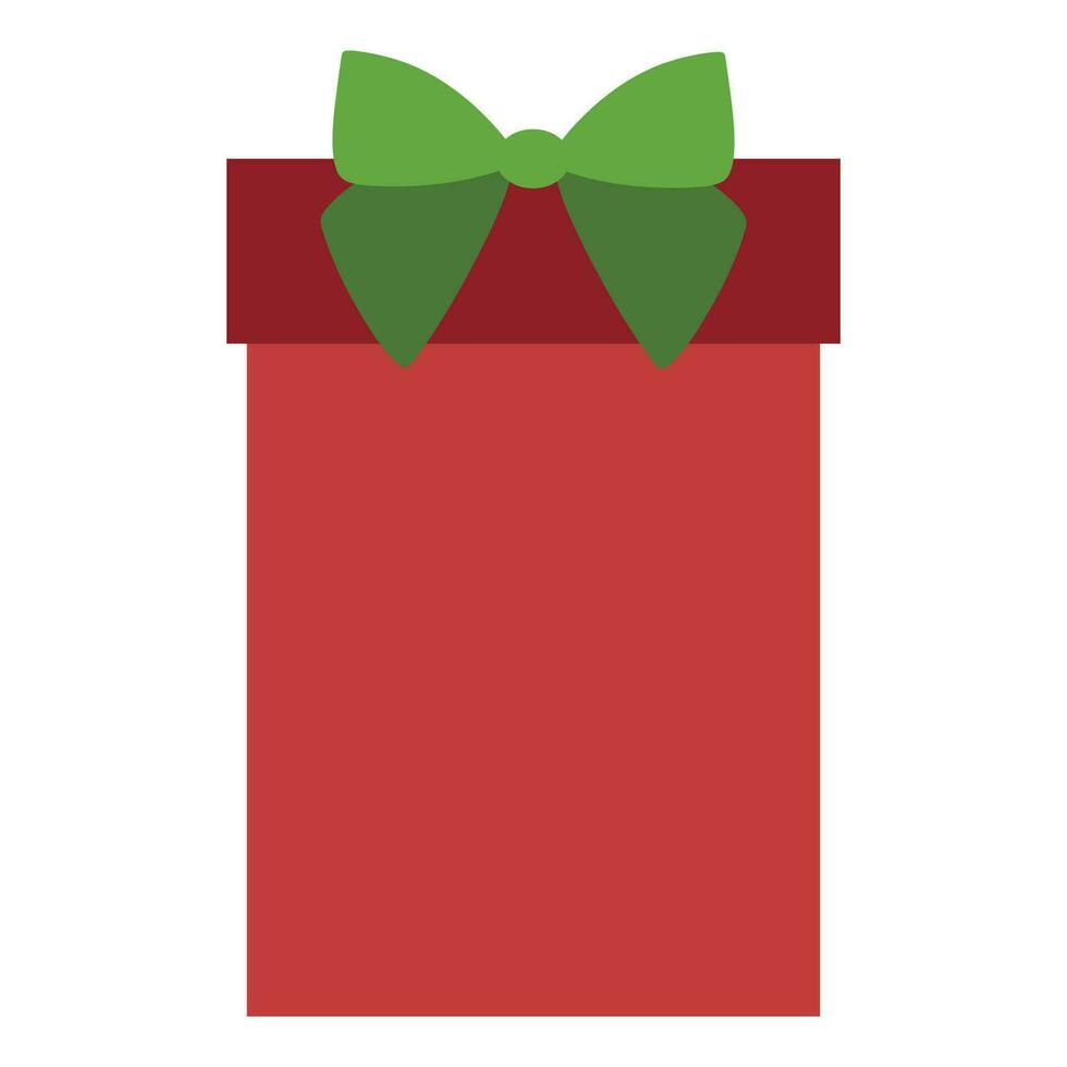 colorida presente caixa com arco isolado em branco fundo. vetor ilustração. alegre feriado coleção dentro Natal cores, vermelho e verde presente. Projeto Novo ano pacote elemento