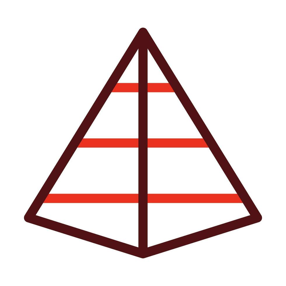pirâmide vetor Grosso linha dois cor ícones para pessoal e comercial usar.