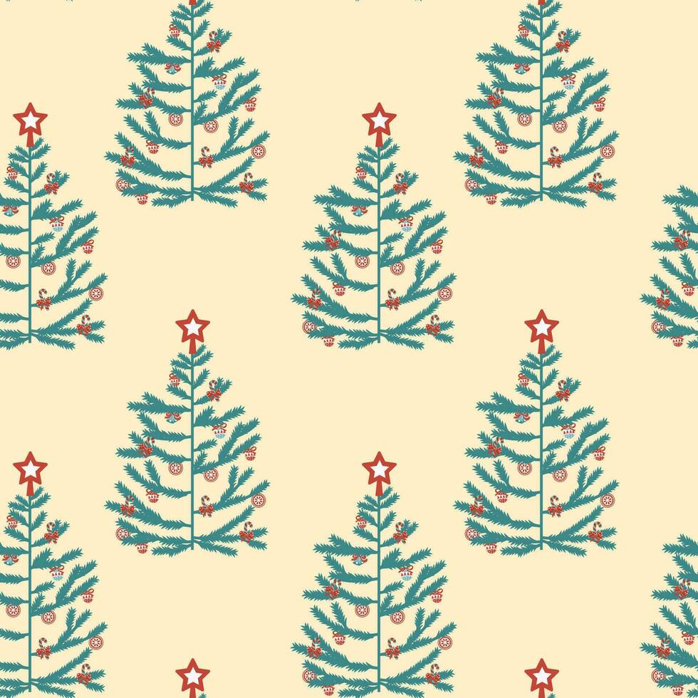 Natal árvores estão uma desatado padronizar. vetor, plano estilo. perfeito para têxtil, papel de parede ou impressão Projeto. vetor