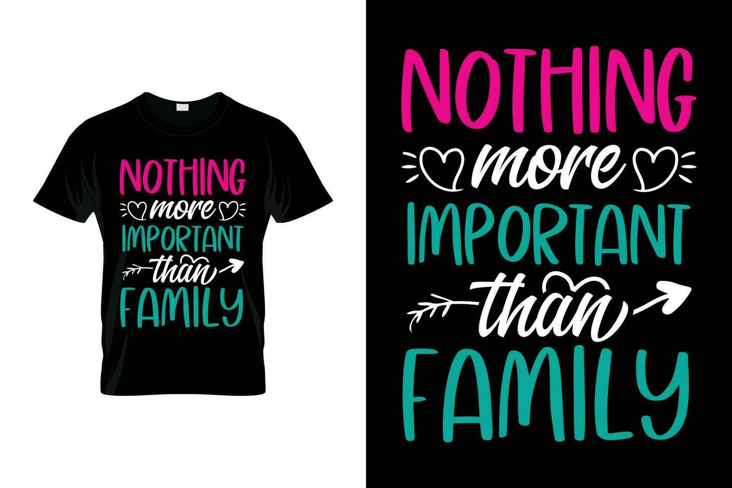 nada Mais importante que família engraçado família carinhoso camiseta vetor