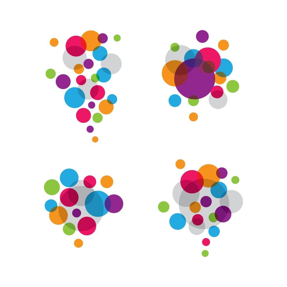 imagens de logotipo colorido de bolhas vetor