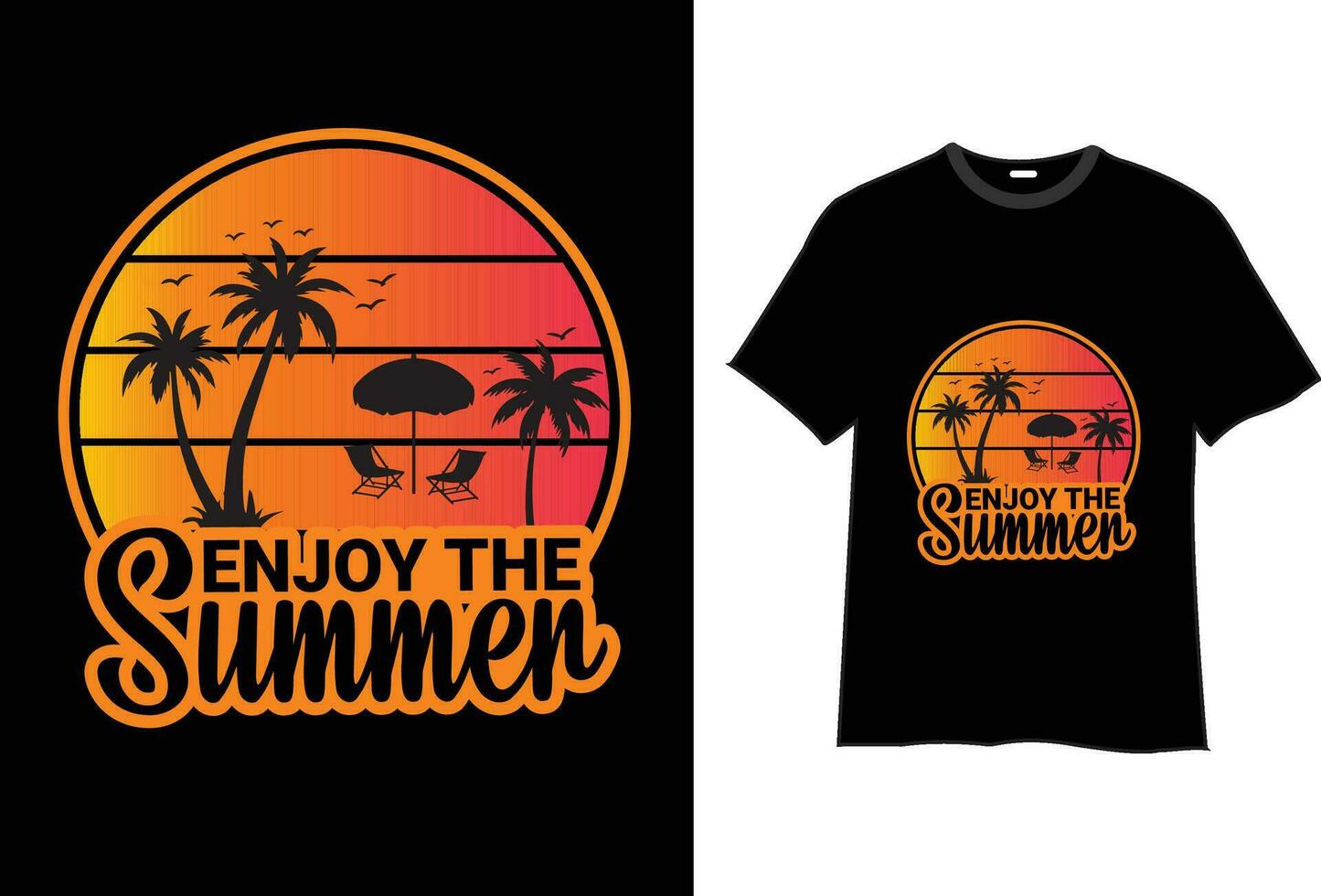 design de camiseta de verão vetor