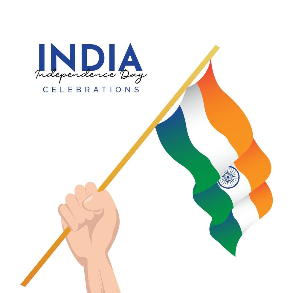 feliz dia da independência da Índia e celebrações do dia da república vetor