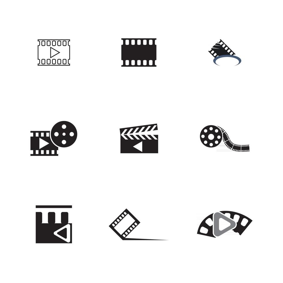 modelo de logotipo de tira de filme vetor