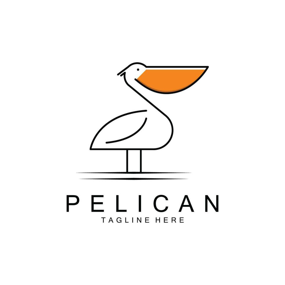 pelicano pássaro logotipo modelo vetor