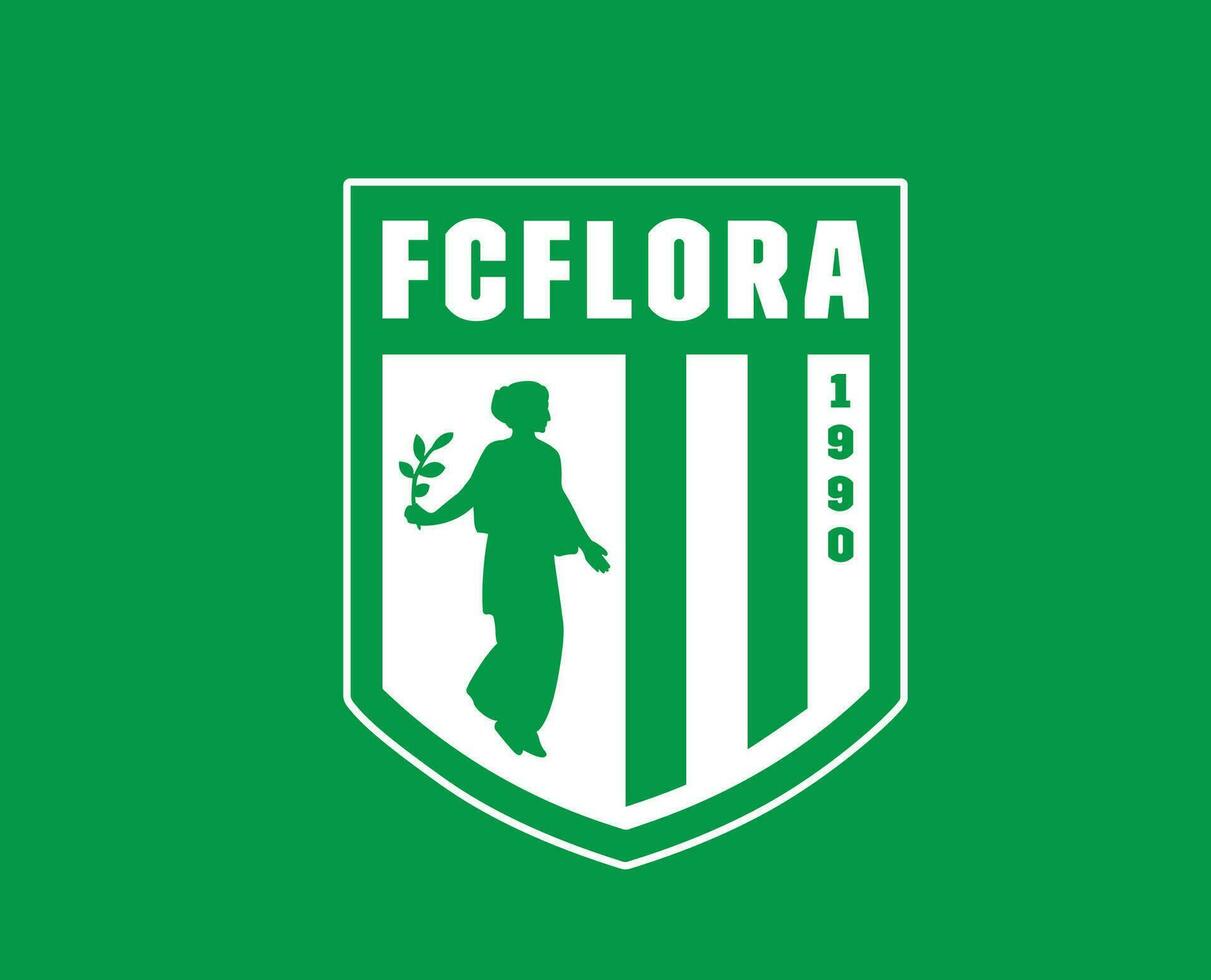 flora Tallinn clube símbolo logotipo Estônia liga futebol abstrato Projeto vetor ilustração com verde fundo