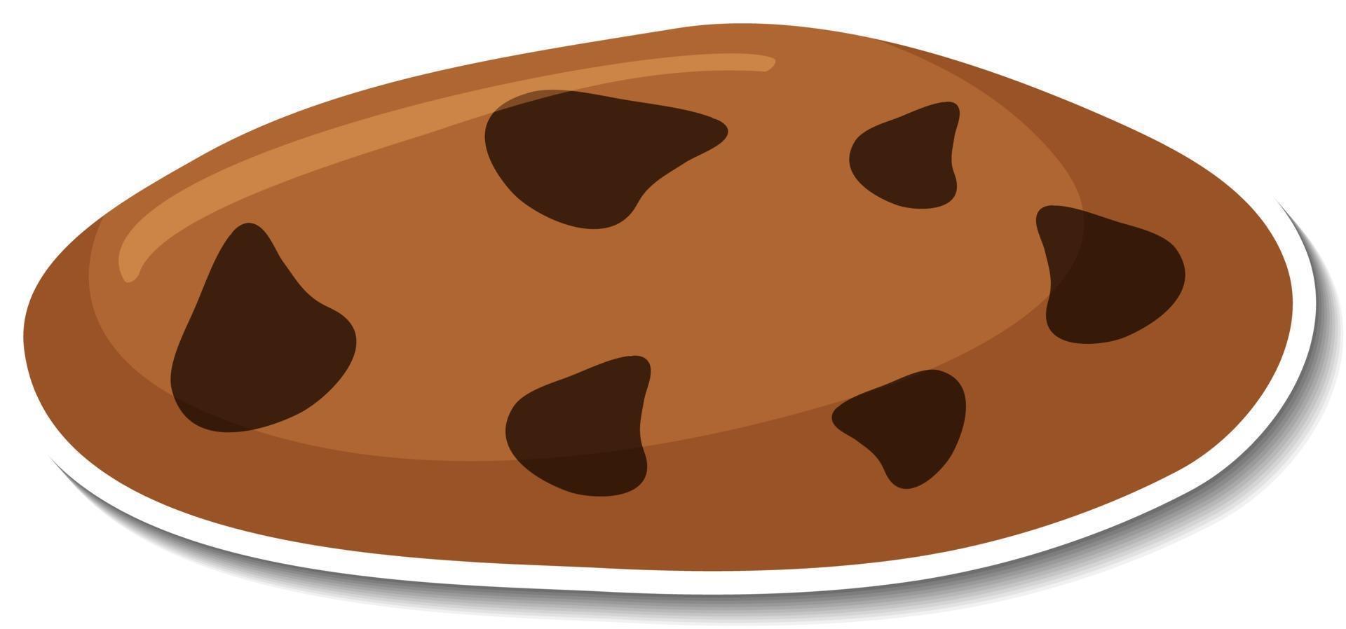 Adesivo de biscoitos de chocolate no fundo branco vetor