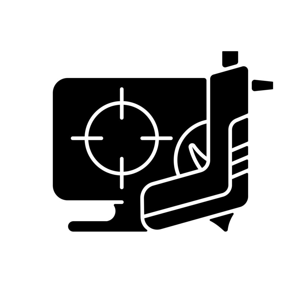 ícone de glifo preto do jogo de tiro vetor