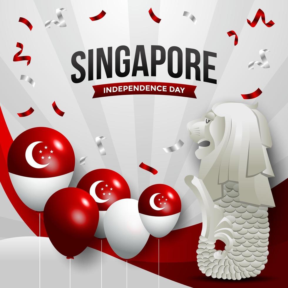 conceito do dia da independência de Singapura vetor