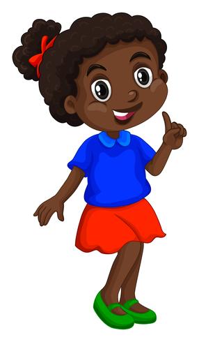Garota afro-americana em camisa azul vetor