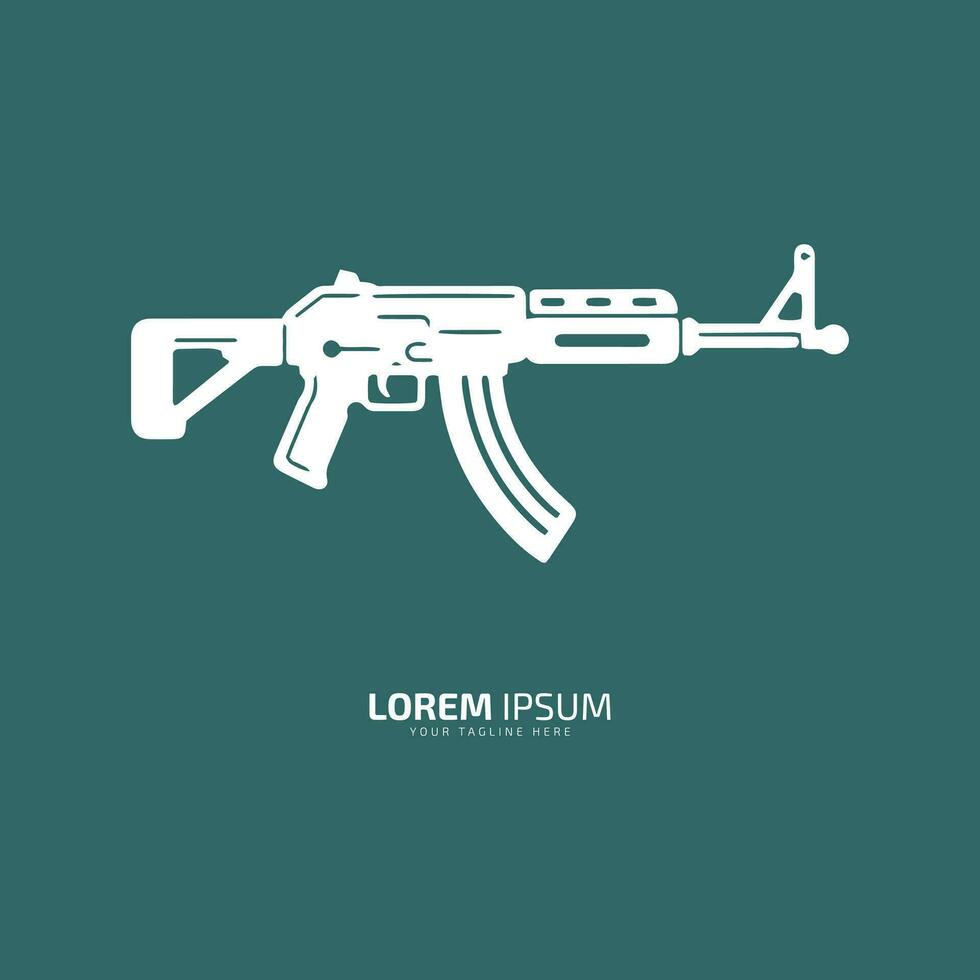mínimo e abstrato logotipo do arma de fogo vetor pistola ícone arma silhueta isolado modelo Projeto em luz verde fundo