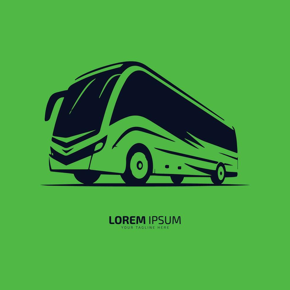 mínimo e abstrato logotipo do ônibus vetor escola ônibus ícone aluna ônibus silhueta isolado modelo Projeto baixa e lado Visão