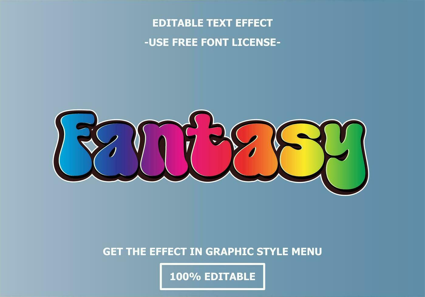 fantasia 3d editável texto efeito modelo. estilo Prêmio livre Fonte licença vetor