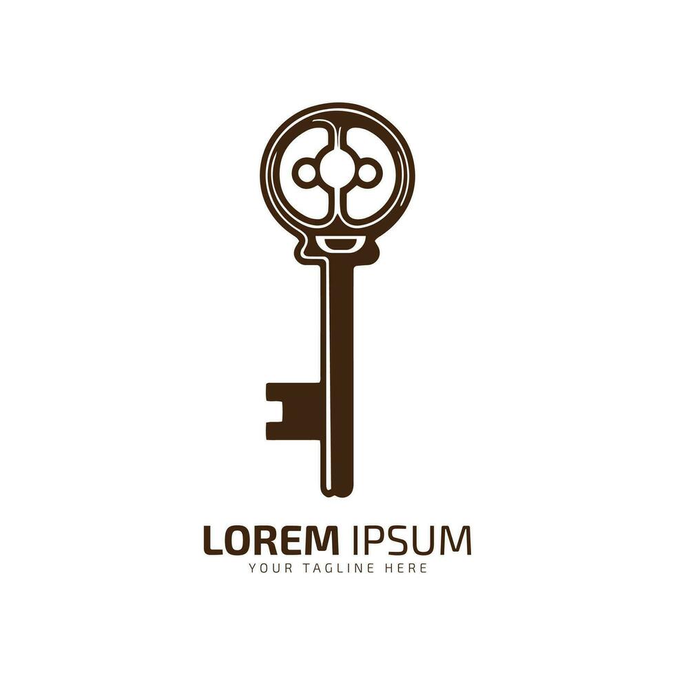 mínimo e abstrato logotipo do chave vetor chave ícone casa chave silhueta isolado modelo Projeto
