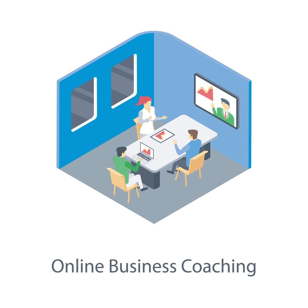 coaching de negócios online vetor