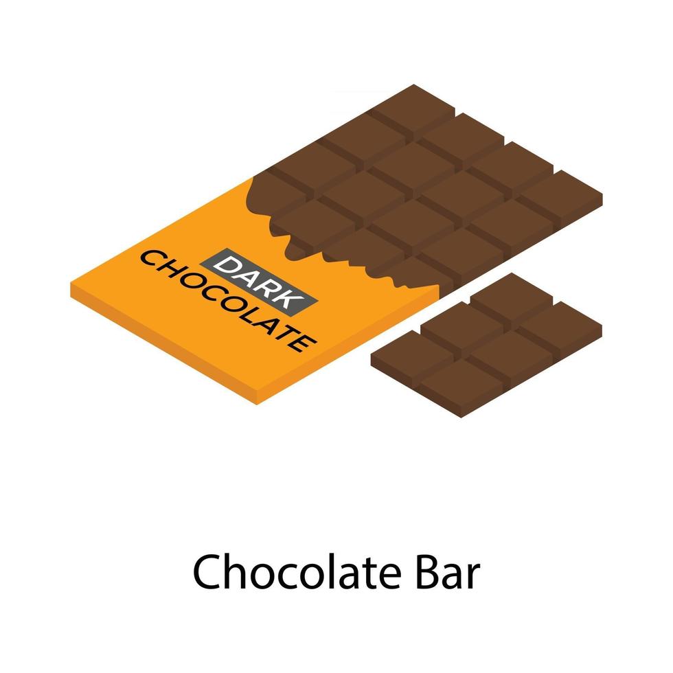 pacote de barra de chocolate vetor