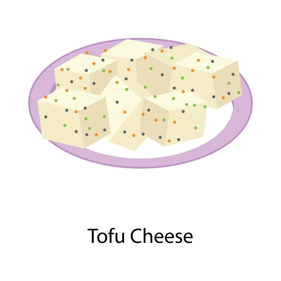 prato de queijo tofu vetor