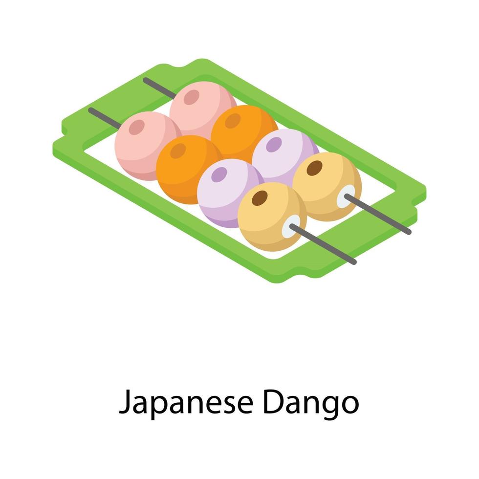 doce dango japonês vetor