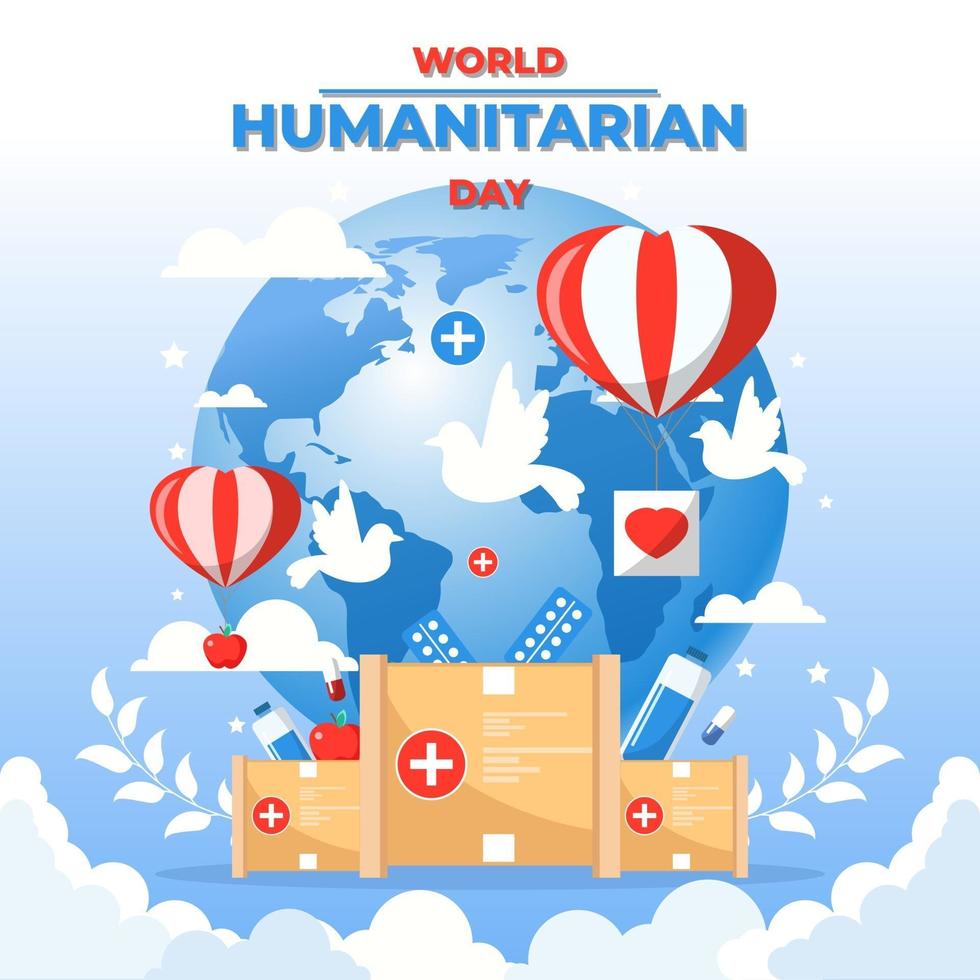 conceito do dia humanitário mundial vetor