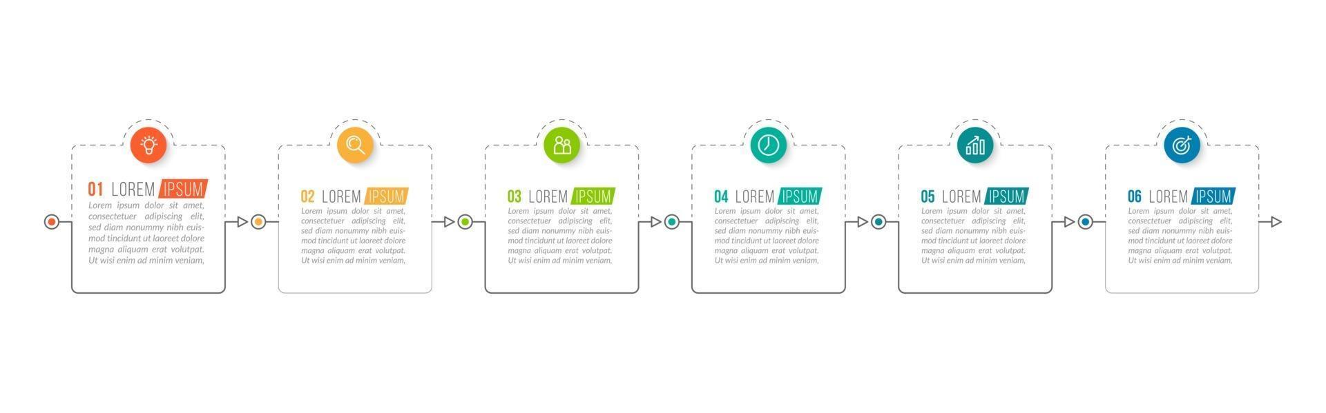 processo de infográfico de negócios com 6 etapas vetor