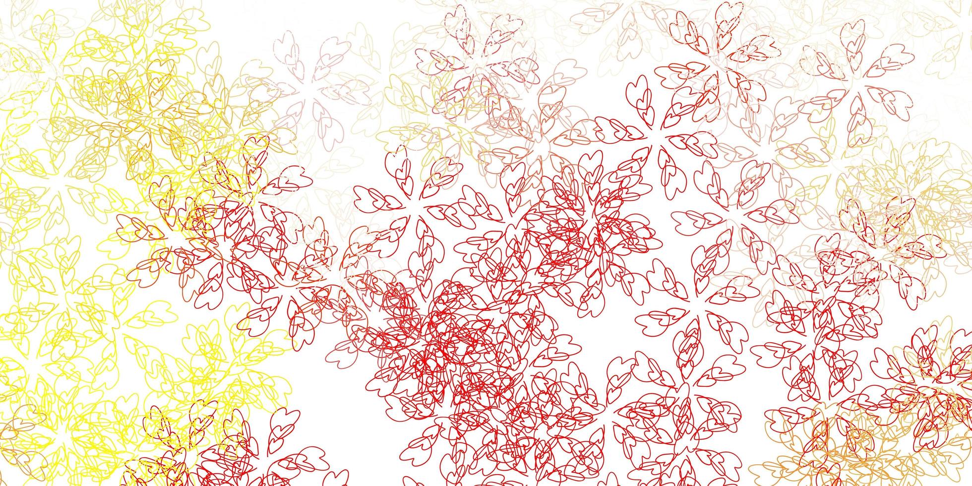 fundo abstrato luz vermelha, amarela do vetor com folhas.